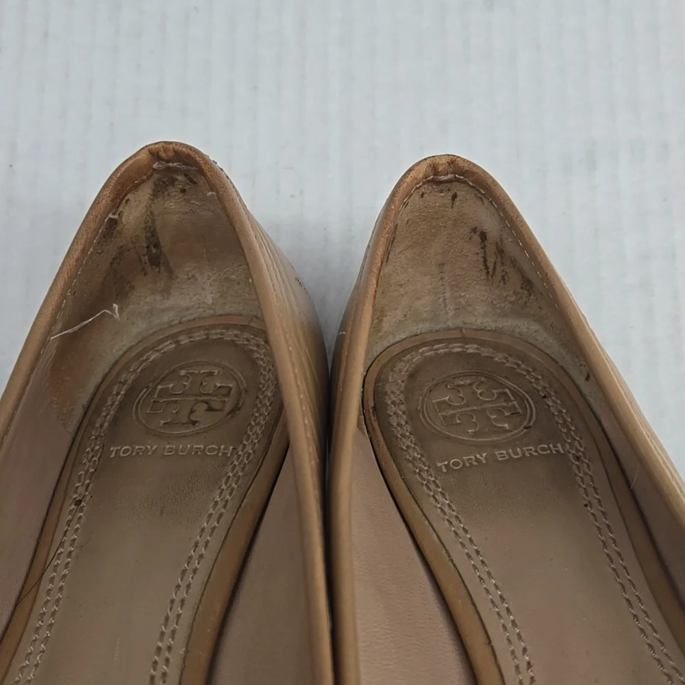Tory Burch Tan and Pink Leather Flats 6